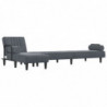 Schlafsofa in L-Form Dunkelgrau 260x140x70 cm Samt