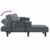 Schlafsofa in L-Form Dunkelgrau 260x140x70 cm Samt