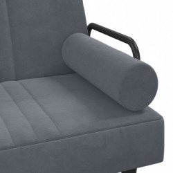 Schlafsofa in L-Form Dunkelgrau 260x140x70 cm Samt