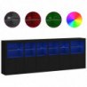 Sideboard mit LED-Leuchten Schwarz 283x37x100 cm