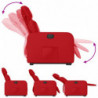Relaxsessel mit Aufstehhilfe Elektrisch Rot Kunstleder