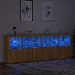 Sideboard mit LED-Leuchten Sonoma-Eiche 283x37x100 cm