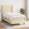 Boxspringbett mit Matratze Creme 80x200 cm Stoff