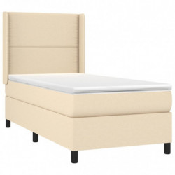 Boxspringbett mit Matratze Creme 80x200 cm Stoff