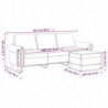 3-Sitzer-Sofa mit Hocker Hellgrau 180 cm Samt