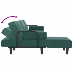 Schlafsofa in L-Form Dunkelgrün 260x140x70 cm Samt