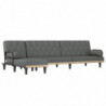 Schlafsofa in L-Form Dunkelgrau 260x140x70 cm Stoff