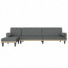 Schlafsofa in L-Form Dunkelgrau 260x140x70 cm Stoff