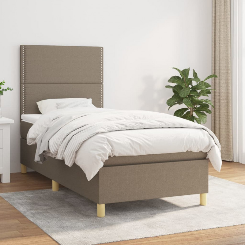 Boxspringbett mit Matratze Taupe 80x200 cm Stoff