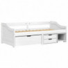 Tagesbett mit 3 Schubladen IRUN Weiß 90x200cm Massivholz Kiefer