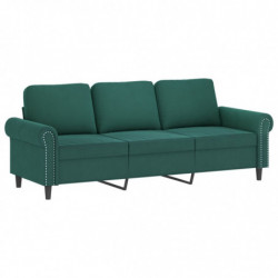 3-Sitzer-Sofa Dunkelgrün 180 cm Samt