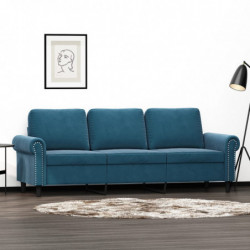 3-Sitzer-Sofa Blau 180 cm Samt