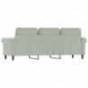 3-Sitzer-Sofa Hellgrau 180 cm Samt