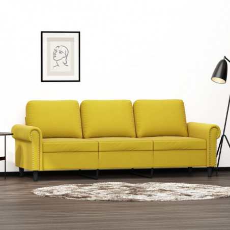 3-Sitzer-Sofa Gelb 180 cm Samt