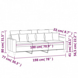 3-Sitzer-Sofa Dunkelgrau 180 cm Samt