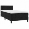 Boxspringbett mit Matratze & LED Schwarz 80x200 cm Samt