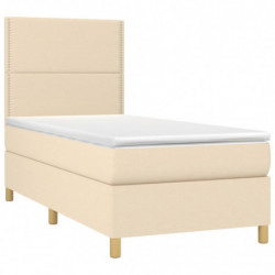 Boxspringbett mit Matratze Creme 80x200 cm Stoff