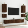 6-tlg. TV-Wohnwand mit LED-Leuchten Braun Eichen-Optik