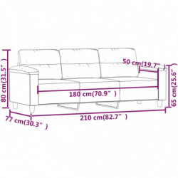 3-Sitzer-Sofa Hellgrau 180 cm Mikrofasergewebe