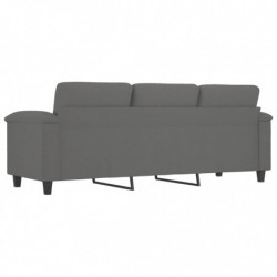 3-Sitzer-Sofa Dunkelgrau 180 cm Mikrofasergewebe