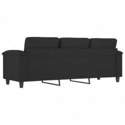 3-Sitzer-Sofa Schwarz 180 cm Mikrofasergewebe