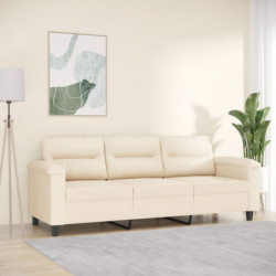 3-Sitzer-Sofa Beige 180 cm Mikrofasergewebe
