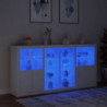 Sideboard mit LED-Leuchten Weiß 202x37x100 cm