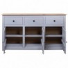 Sideboard Grau 135 x 40 x 80 cm Massivholz Panama-Kiefer