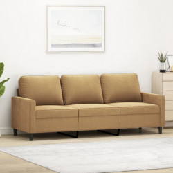 3-Sitzer-Sofa Braun 180 cm Samt