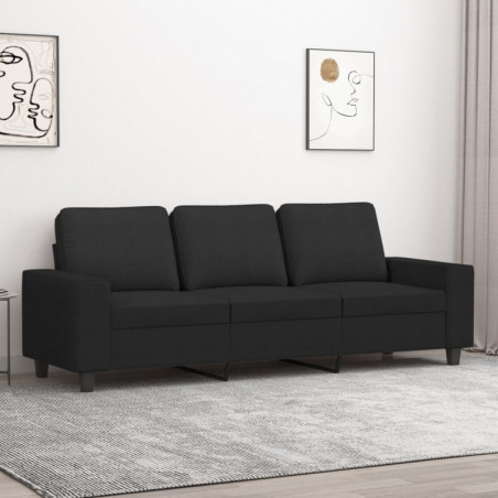 3-Sitzer-Sofa Schwarz 180 cm Stoff