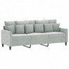 3-Sitzer-Sofa Hellgrau 180 cm Samt