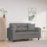 2-Sitzer-Sofa mit Kissen Dunkelgrau 120 cm Mikrofasergewebe