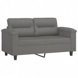 2-Sitzer-Sofa mit Kissen Dunkelgrau 120 cm Mikrofasergewebe