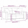 2-Sitzer-Sofa mit Kissen Hellgrau 120 cm Mikrofasergewebe