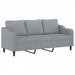 3-Sitzer-Sofa Hellgrau 180 cm Stoff