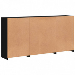 Sideboard mit LED-Leuchten Schwarz 202x37x100 cm