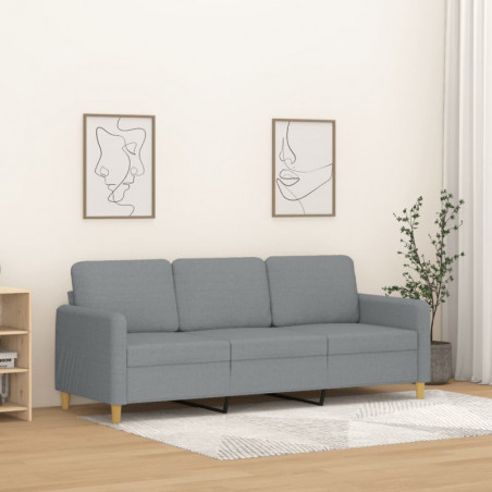 3-Sitzer-Sofa Hellgrau 180 cm Stoff