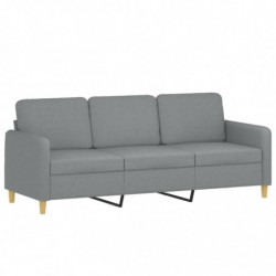 3-Sitzer-Sofa Hellgrau 180 cm Stoff