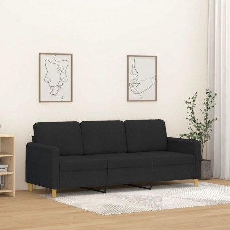 3-Sitzer-Sofa Schwarz 180 cm Stoff