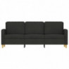 3-Sitzer-Sofa Schwarz 180 cm Stoff