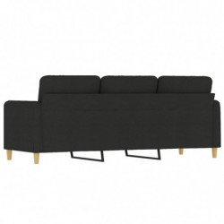 3-Sitzer-Sofa Schwarz 180 cm Stoff