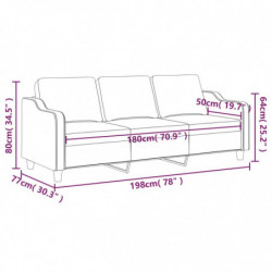 3-Sitzer-Sofa Taupe 180 cm Stoff