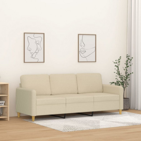 3-Sitzer-Sofa Creme 180 cm Stoff