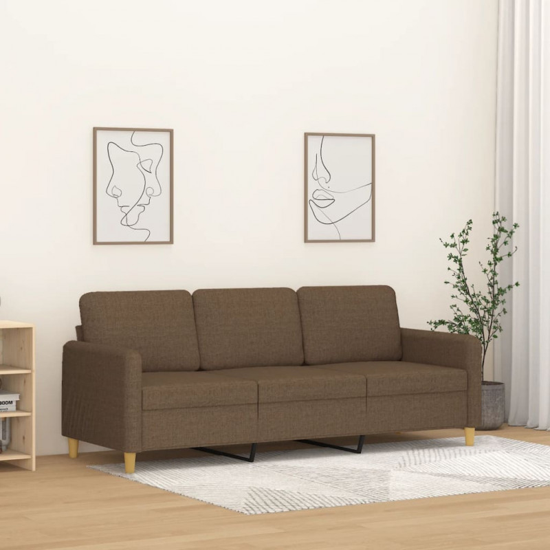 3-Sitzer-Sofa Braun 180 cm Stoff