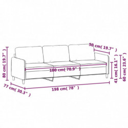 3-Sitzer-Sofa Braun 180 cm Stoff