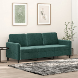 3-Sitzer-Sofa Dunkelgrün 180 cm Samt