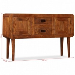 Sideboard Massivholz mit Palisander-Finish 120 x 30 x 75 cm