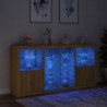 Sideboard mit LED-Leuchten Sonoma-Eiche 202x37x100 cm