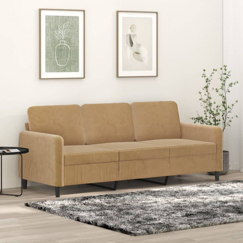 3-Sitzer-Sofa Braun 180 cm Samt