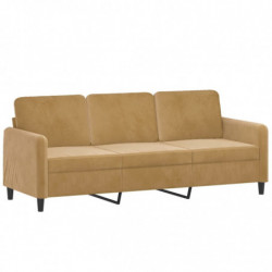 3-Sitzer-Sofa Braun 180 cm Samt